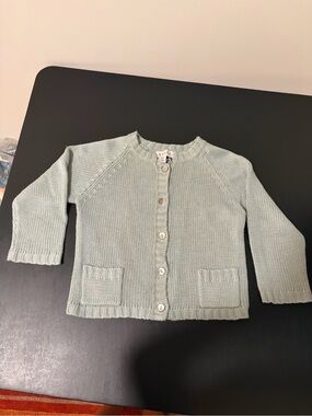 Sorbé Light Sage Knit Button-Front Baby Cardigan
